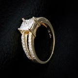 Yellow CZ Clear Stone Engagement Rings for Women CC140