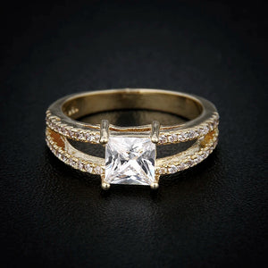 Yellow CZ Clear Stone Engagement Rings for Women CC140
