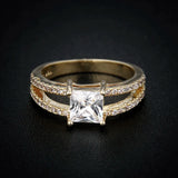 Yellow CZ Clear Stone Engagement Rings for Women CC140