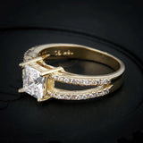 Yellow CZ Clear Stone Engagement Rings for Women CC140