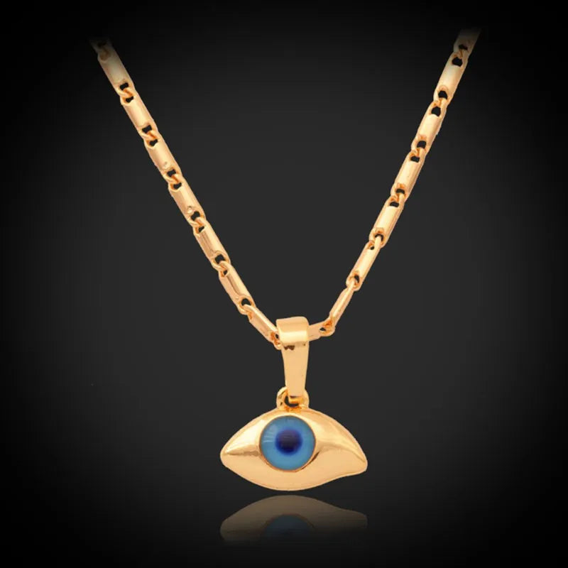 Yellow Evil Eyes Necklace & Pendant Lucky Jewelry For Women P236