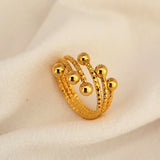 Yellow Bead Charm Bracelet & Ring 2pcs Jewelry Set