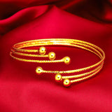 Yellow Bead Charm Bracelet & Ring 2pcs Jewelry Set