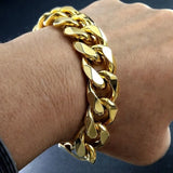 Yellow Noble Mens Bracelet Chain Gift Jewelry