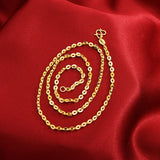 18K Yellow Necklace for Women Wedding Chain Jewelry