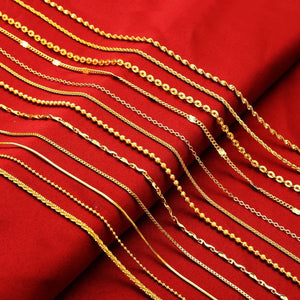 18K Yellow Necklace for Women Wedding Chain Jewelry