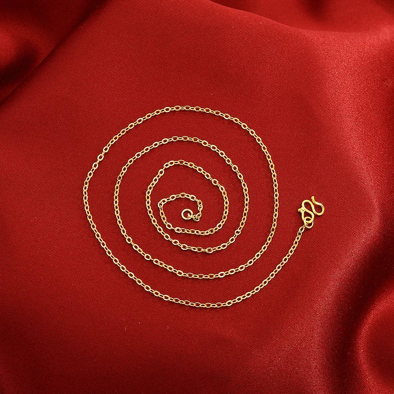 18K Yellow Necklace for Women Wedding Chain Jewelry