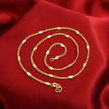 18K Yellow Necklace for Women Wedding Chain Jewelry