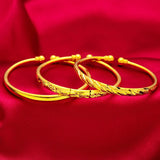 Yellow Plated Bangles For Women Double Beads Cuff Bangle & Bracelet