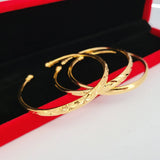 Yellow Plated Bangles For Women Double Beads Cuff Bangle & Bracelet