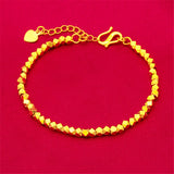 Women's Yellow Plated Charm Bracelet Geometric Chain Bangle