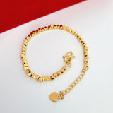 Women's Yellow Plated Charm Bracelet Geometric Chain Bangle