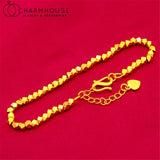 Women's Yellow Plated Charm Bracelet Geometric Chain Bangle