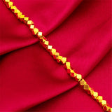 Women's Yellow Plated Charm Bracelet Geometric Chain Bangle