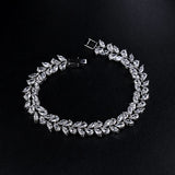 Yellow CZ Crystal Tennis Bracelet Rhodium Silver Plated Marquise Cut