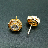 Yellow CZ Stud Earrings in 925 Sterling Silver for Wedding