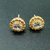 Yellow CZ Stud Earrings in 925 Sterling Silver for Wedding