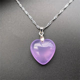 Yellow Heart Jade Pendant Necklace 925 Silver Chalcedony Carved C