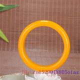 Yellow Jade Bangle Bracelet Natural Jadeite Carved Amulet Jewelry