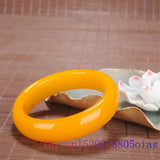 Yellow Jade Bangle Bracelet Natural Jadeite Carved Amulet Jewelry