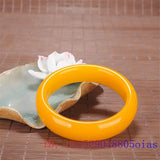 Yellow Jade Bangle Bracelet Natural Jadeite Carved Amulet Jewelry