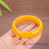 Yellow Jade Bangle Bracelet Natural Jadeite Carved Amulet Jewelry