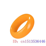 Yellow Jade Ring Jewelry Chinese Jadeite Charm Hetian Crafts Natural Woman Amule