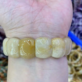 Yellow Jade Stone Beads Bracelet Natural Gemstone Jewelry Bangle