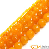 Yellow Jades Faceted Beads 4 6 8mm Strand 15 inch DIY Jewelry