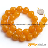 Yellow Jades Faceted Beads 4 6 8mm Strand 15 inch DIY Jewelry