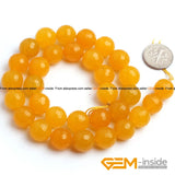 Yellow Jades Faceted Beads 4 6 8mm Strand 15 inch DIY Jewelry