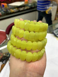 Yellow Lemon Jade Stone Beads Bracelet Natural Gemstone Jewelry Bangle for Woman