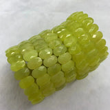 Yellow Lemon Jade Stone Beads Bracelet Gemstone Bangle for Woman Gift