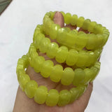 Yellow Lemon Jade Stone Beads Bracelet Gemstone Bangle for Woman Gift