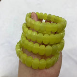 Yellow Lemon Jade Stone Beads Bracelet Gemstone Bangle for Woman Gift