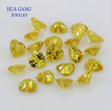 Yellow Loose CZ Heart Shape Cubic Zirconia AAAAA 4x4~12x12mm