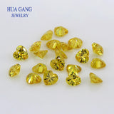 Yellow Loose CZ Heart Shape Cubic Zirconia AAAAA 4x4~12x12mm