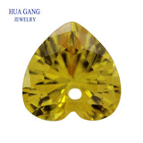 Yellow Loose CZ Heart Shape Cubic Zirconia AAAAA 4x4~12x12mm