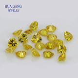 Yellow Loose CZ Heart Shape Cubic Zirconia AAAAA 4x4~12x12mm