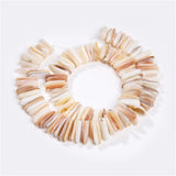 Yellow Mother of Pearl Long Teeth Shell Beads for Jewelry Making