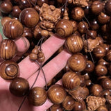 Yellow Pear Hand String Wooden Buddha Beads Bracelet Leaflet Red Sandalwood