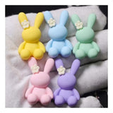 Yellow Pink Rabbit Resin Charms for Hair Clips Hair Band DIY