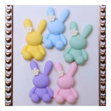 Yellow Pink Rabbit Resin Charms for Hair Clips Hair Band DIY