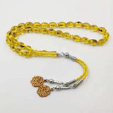 Yellow Real Insect Tasbih Islam Rosary Muslim Golden Bracelet Prayer Beads