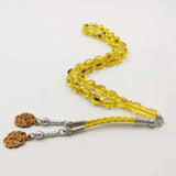 Yellow Real Insect Tasbih Islam Rosary Muslim Golden Bracelet Prayer Beads