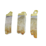 Yellow Rectangle Stone Column Druzy Pendant