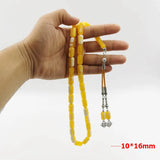Yellow Resin Tasbih Muslim 33 Prayer Beads Islamic Bracelet Arabic Jewelry