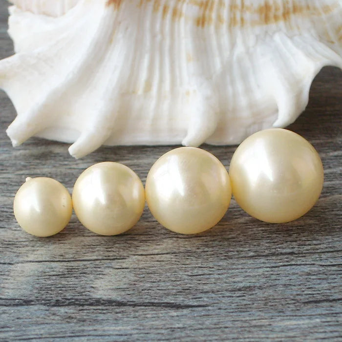 Yellow Round Sea Shell Beads for Jewelry DIY