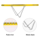 Yellow Spike Choker Belt Collar Women Pu Leather Goth Choker Necklace