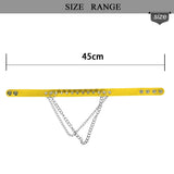 Yellow Spike Choker Belt Collar Women Pu Leather Goth Choker Necklace